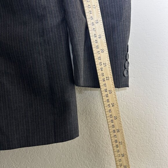 Calvin Klein Mens Wool Pinstripe Blazer Suit Jacket Gray Size 38R France Prep - Picture 8 of 15